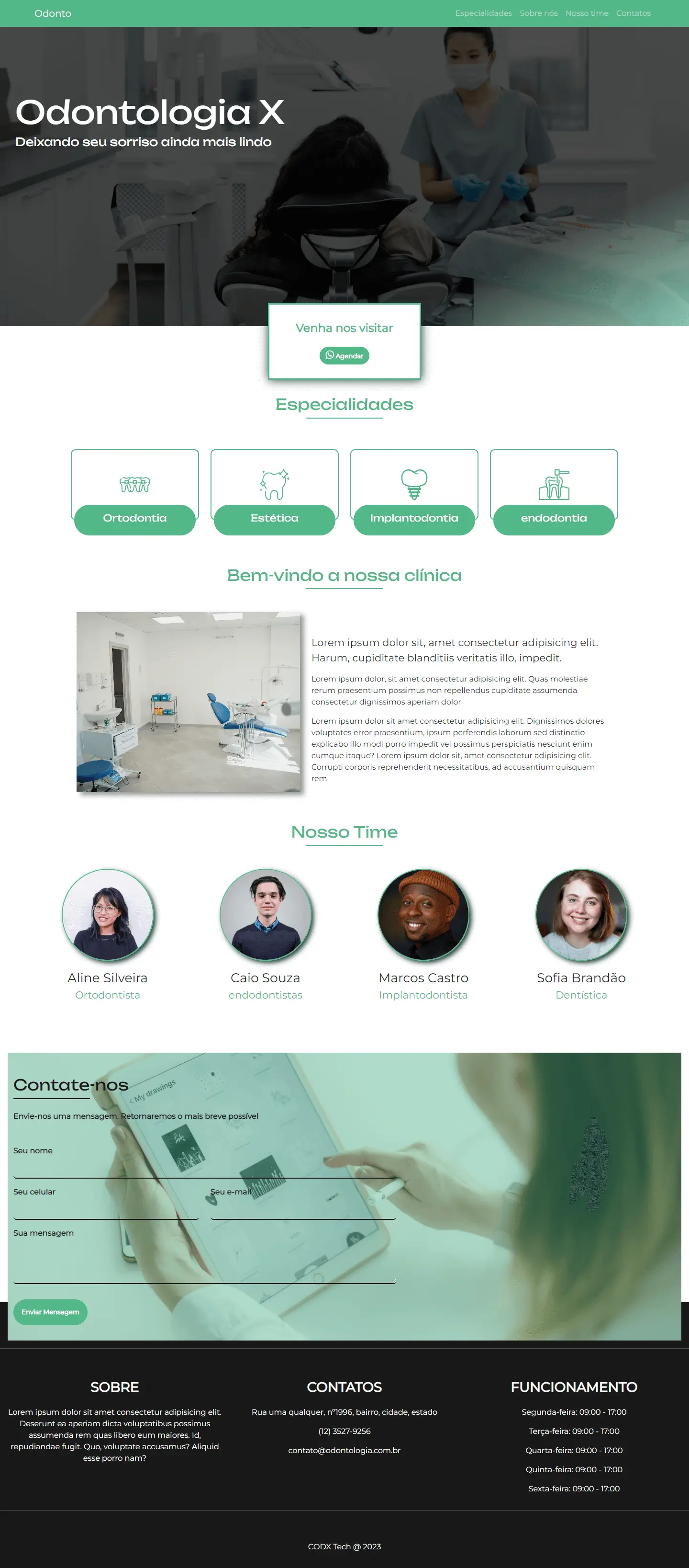 Site modelo odontologia